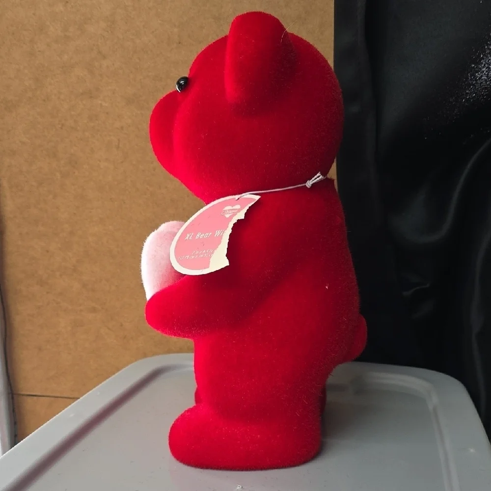 J38) Red Teddy Bear with Heart - Home Party Decoration